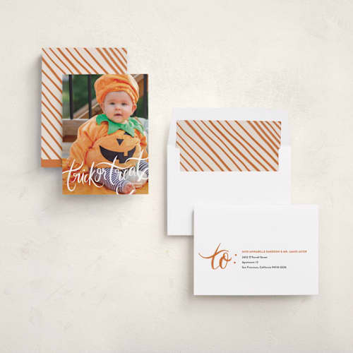 This is a ghost halloween party invitations cards with standard by Pixel and Hank called good times printing on recycled smooth signature in standard
