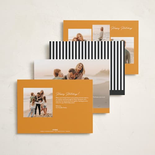 This is a pumpkin halloween party invitations cards with standard by Brittany Braithwaite called halloween stripes printing on recycled smooth signature in standard
