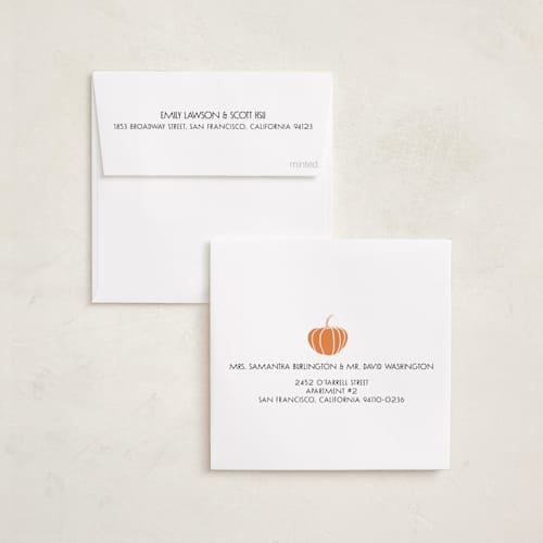 This is a pumpkin halloween party invitations cards with standard by Brynne Foster called sweet pumpkin printing on recycled smooth signature in standard