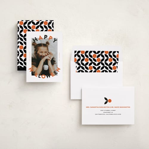 This is a witching hour halloween party invitations cards with standard by Erica Krystek called the festive type printing on recycled smooth signature in standard