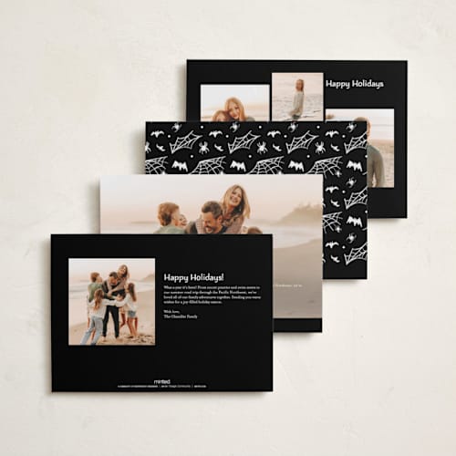 This is a midnight halloween party invitations cards with standard by Becky Nimoy called spooky season printing on recycled smooth signature in standard