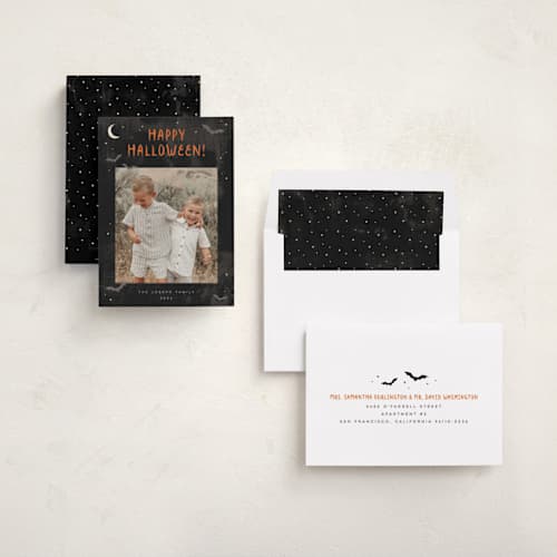 This is a raven halloween party invitations cards with standard by Emily Sabol Goss called halloween fun printing on recycled smooth signature in standard