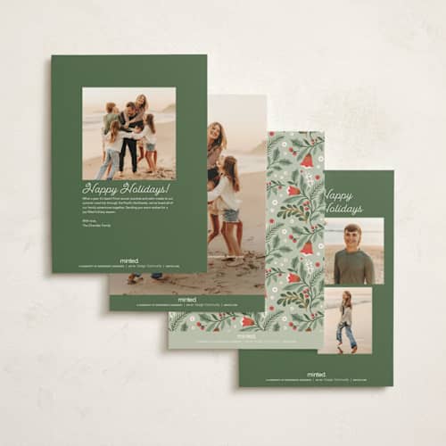 This is a leaf petite holiday cards with standard by Kristen Smith called ornate tree printing on signature in petite
