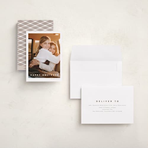 This is a snow petite holiday cards with standard by chocomocacino called madjarica printing on recycled smooth signature in petite