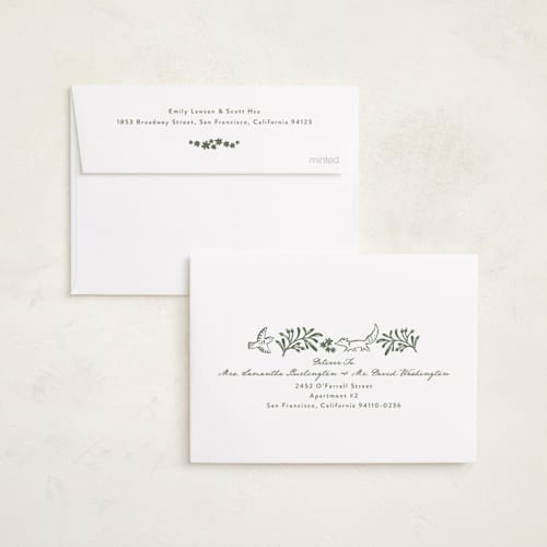 This is a pine petite holiday cards with standard by Leia Matt called woodland papercut printing on recycled smooth signature in petite