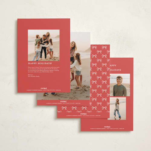 This is a candy cane petite holiday cards with standard by Itsy Belle Studio called bough and bow printing on recycled smooth signature in petite