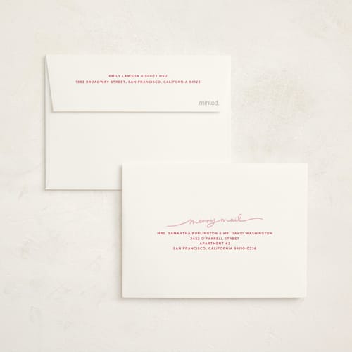 This is a candy cane petite holiday cards with standard by Abbigail Lim called holly jolly xmas printing on signature in petite