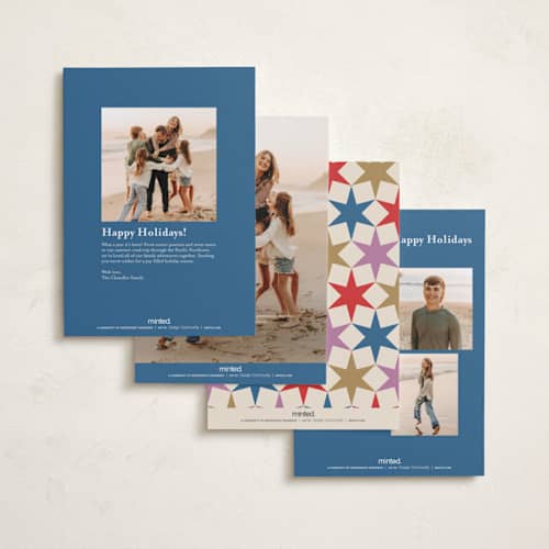 This is a twinkle petite holiday cards with standard by Tracy Schifeling called corner stars printing on signature in petite
