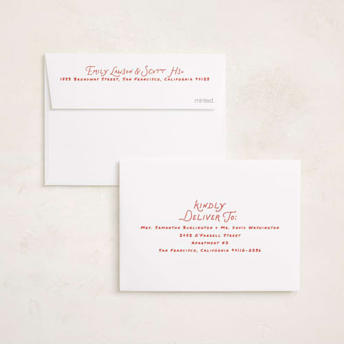 This is a snow petite holiday cards with standard by Everett Paper Goods called dolce printing on recycled smooth signature in petite
