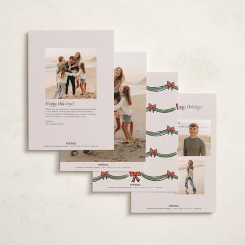 This is a cider petite holiday cards with standard by Ashley Iwafuchi called merry mantle printing on recycled smooth signature in petite