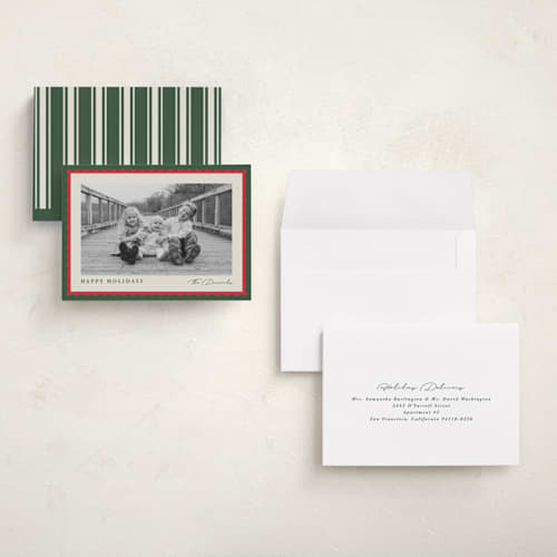 This is a balsam fir petite holiday cards with standard by Kristie Kern called baxter printing on signature in petite