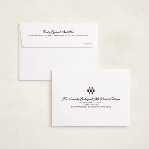 This is a cocoa petite holiday cards with standard by Inkblot Design called outline moment printing on signature in petite
