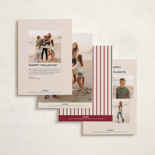 This is a eggnog petite holiday cards with standard by Creo Study called married and bright printing on signature in petite