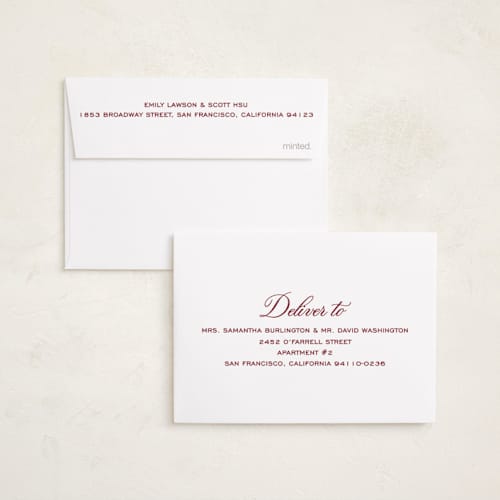 This is a eggnog petite holiday cards with standard by Creo Study called married and bright printing on signature in petite
