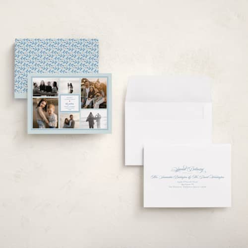 This is a frost petite holiday cards with standard by Alston Foster called greatest joys printing on signature in petite
