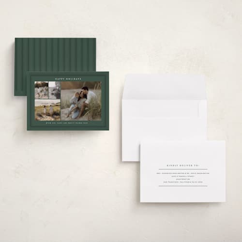 This is a forest petite holiday cards with standard by Stacey Meacham called classic dots printing on signature in petite