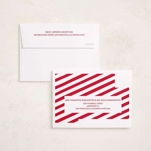 This is a holly petite holiday cards with standard by The Social Type called naughty holiday dog printing on recycled smooth signature in petite