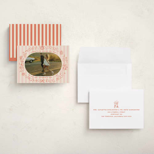 This is a poppy petite holiday cards with standard by Creo Study called doodled cheers printing on recycled smooth signature in petite