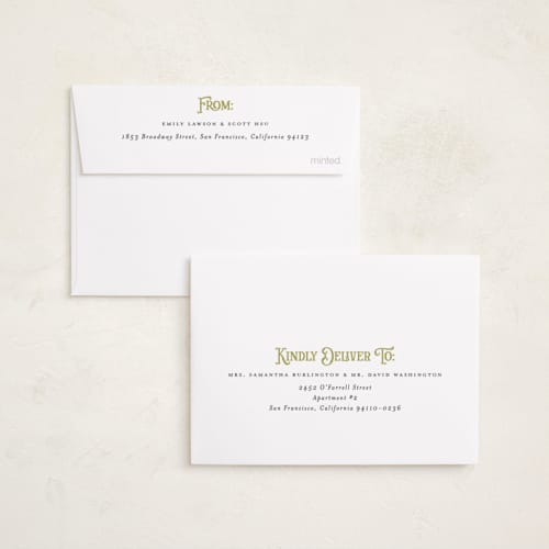This is a sage petite holiday cards with standard by Melanie Kosuge called lafayette printing on recycled smooth signature in petite