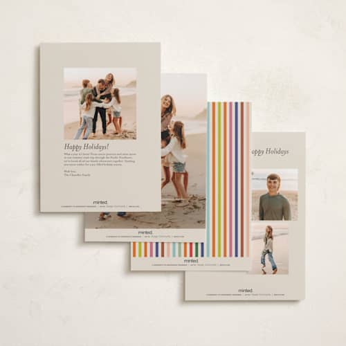 This is a creme petite holiday cards with standard by chocomocacino called pabassinas printing on recycled smooth signature in petite