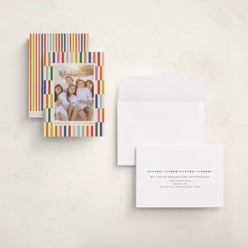 This is a creme petite holiday cards with standard by chocomocacino called pabassinas printing on recycled smooth signature in petite