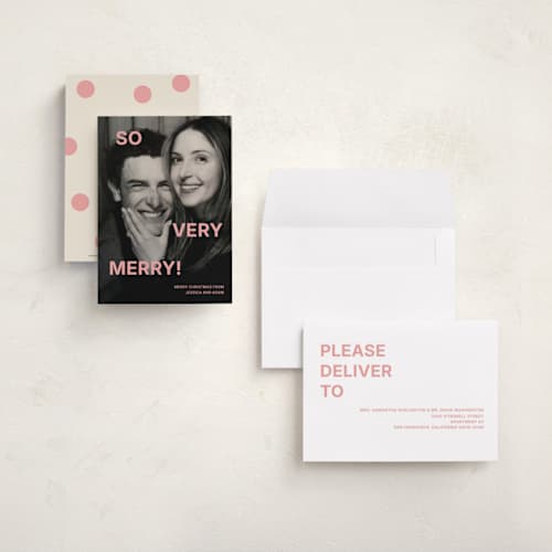This is a bubblegum petite holiday cards with standard by Kercia Jane called so much fun printing on signature in petite