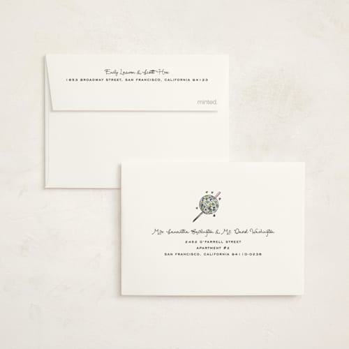 This is a cosmo petite holiday cards with standard by Jenna Holcomb called disco cocktail printing on signature in petite