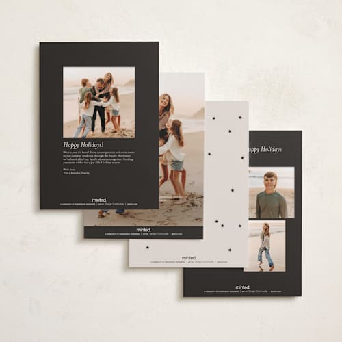 This is a latte petite holiday cards with standard by Morgan Kendall called collective printing on recycled smooth signature in petite
