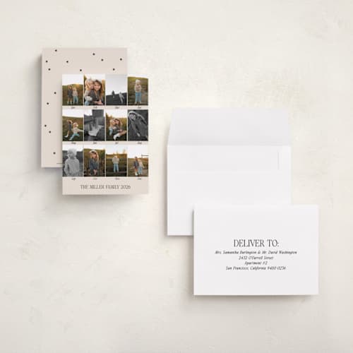 This is a latte petite holiday cards with standard by Morgan Kendall called collective printing on recycled smooth signature in petite