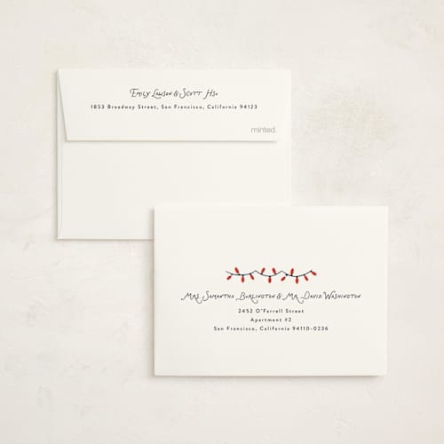 This is a eggnog petite holiday cards with standard by JeAnna Casper called beach christmas printing on signature in petite