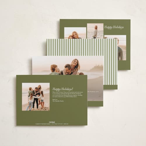 This is a sage petite holiday cards with standard by Sara Hicks Malone called fair isle printing on signature in petite