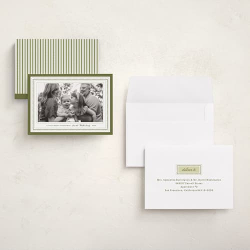 This is a sage petite holiday cards with standard by Sara Hicks Malone called fair isle printing on signature in petite