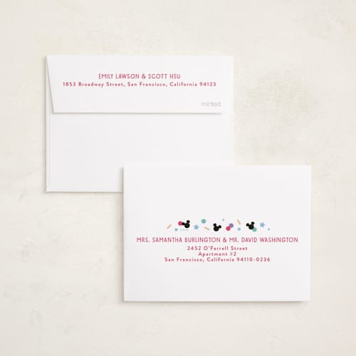 This is a sugar cookie petite holiday cards with standard by Kacey Kendrick Wagner called disney magic confetti printing on recycled smooth signature in petite