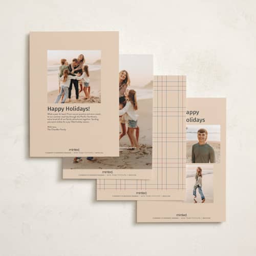 This is a cottage blue petite holiday cards with standard by Mellary Bitner called thin lines printing on signature in petite