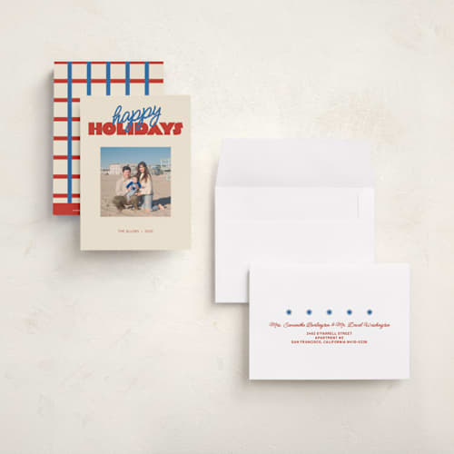 This is a americana petite holiday cards with standard by Inkblot Design called holiday poster printing on signature in petite