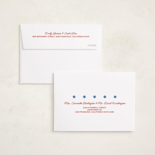 This is a americana petite holiday cards with standard by Inkblot Design called holiday poster printing on signature in petite