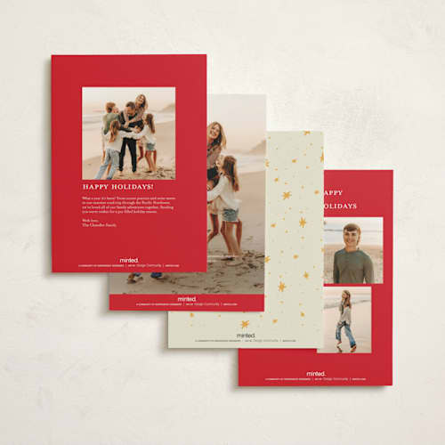 This is a scarlet petite holiday cards with standard by Sarah Rosenthal called warm gingerbread printing on signature in petite