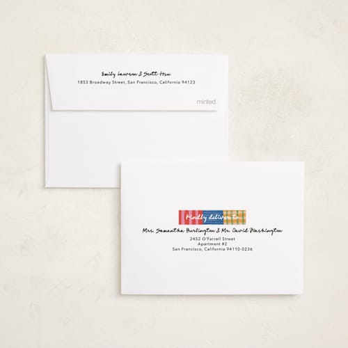 This is a cherry petite holiday cards with standard by Elly called pop printing on signature in petite