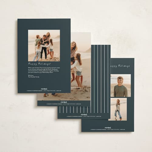 This is a winter slate petite holiday cards with standard by Ana de Sousa called wiener wonderland printing on signature in petite