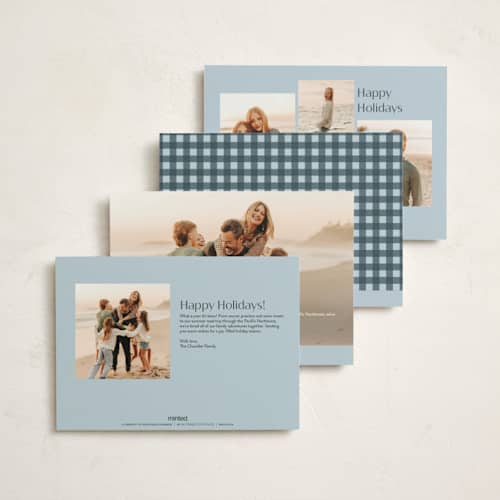 This is a glacier petite holiday cards with standard by Lauren Jinhee called polar parade printing on signature in petite