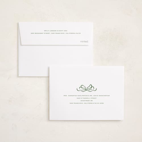 This is a wintergreen petite holiday cards with standard by Olivia Kanaley Inman called endpaper printing on signature in petite