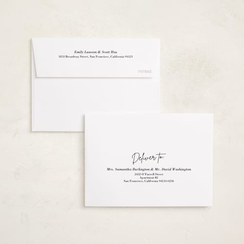 This is a eggnog petite holiday cards with standard by Oma N. Ramkhelawan called arched simplicity printing on recycled smooth signature in petite