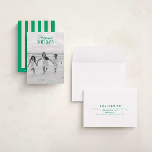 This is a elf shoes petite holiday cards with standard by Kristie Kern called club printing on signature in petite