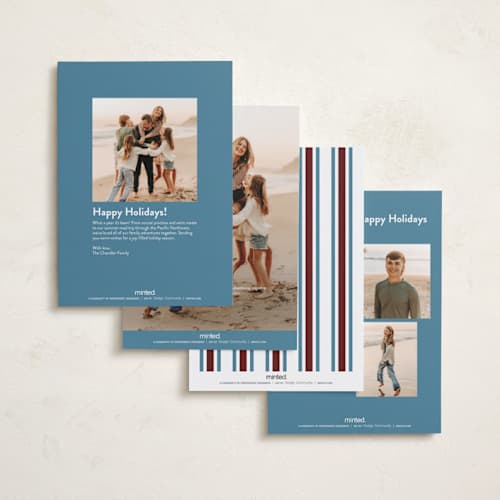 This is a snow petite holiday cards with standard by Ashlee Townsend called light study printing on signature in petite