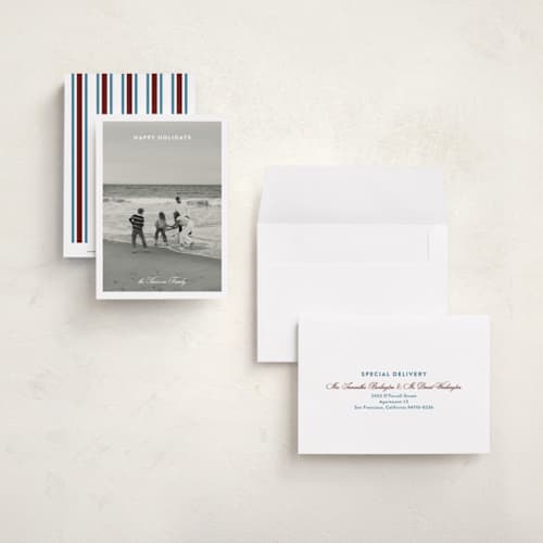 This is a snow petite holiday cards with standard by Ashlee Townsend called light study printing on signature in petite