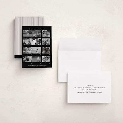 This is a darkroom petite holiday cards with standard by Adelyn T. called contact sheet printing on recycled smooth signature in petite