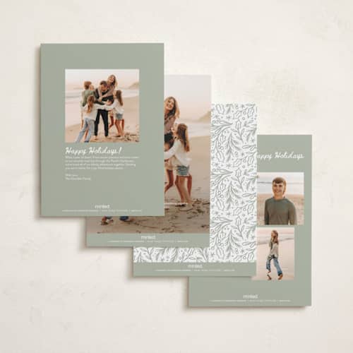 This is a winter petite holiday cards with standard by Alethea and Ruth called new adventure xo's printing on recycled smooth signature in petite
