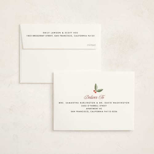 This is a stocking petite holiday cards with standard by Robert and Stella called striped type printing on signature in petite