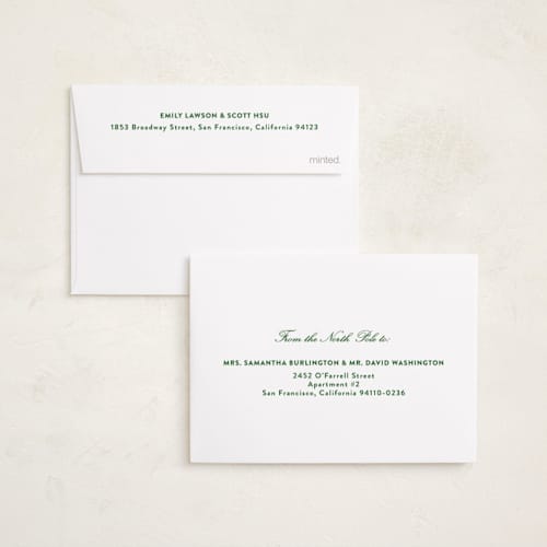 This is a elf petite holiday cards with standard by Pati Cascino called solo printing on signature in petite
