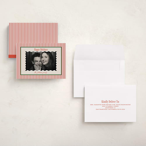 This is a cherry petite holiday cards with standard by Carolyn Nicks called belly laugh printing on signature in petite